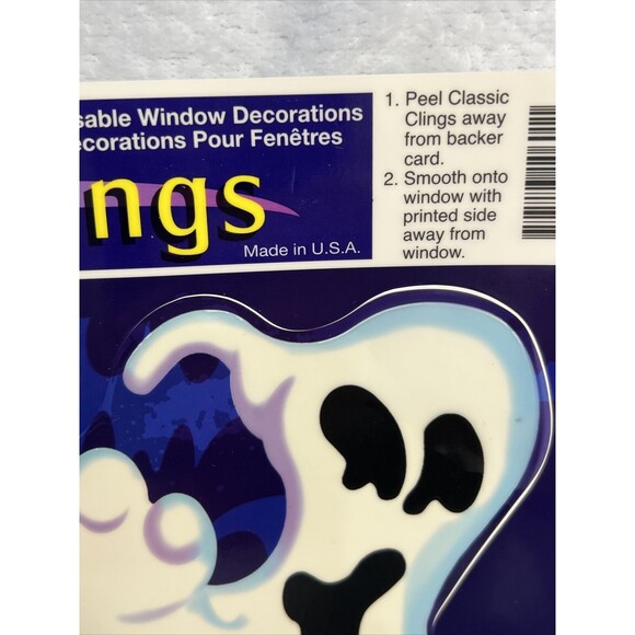 Halloween Classic Window Clings Ghosts Bats 2001 USA Spooky - Picture 5 of 5